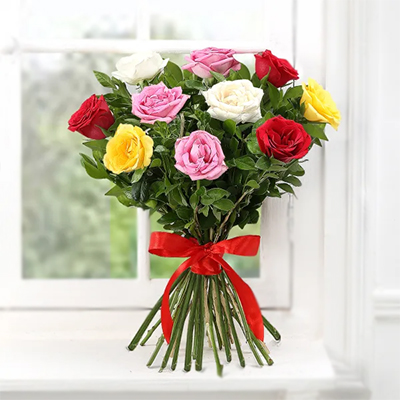 "10 Mixed Roses Bunch - Click here to View more details about this Product